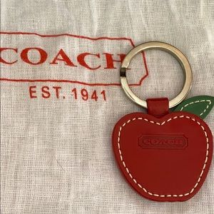 Coach red apple key chain